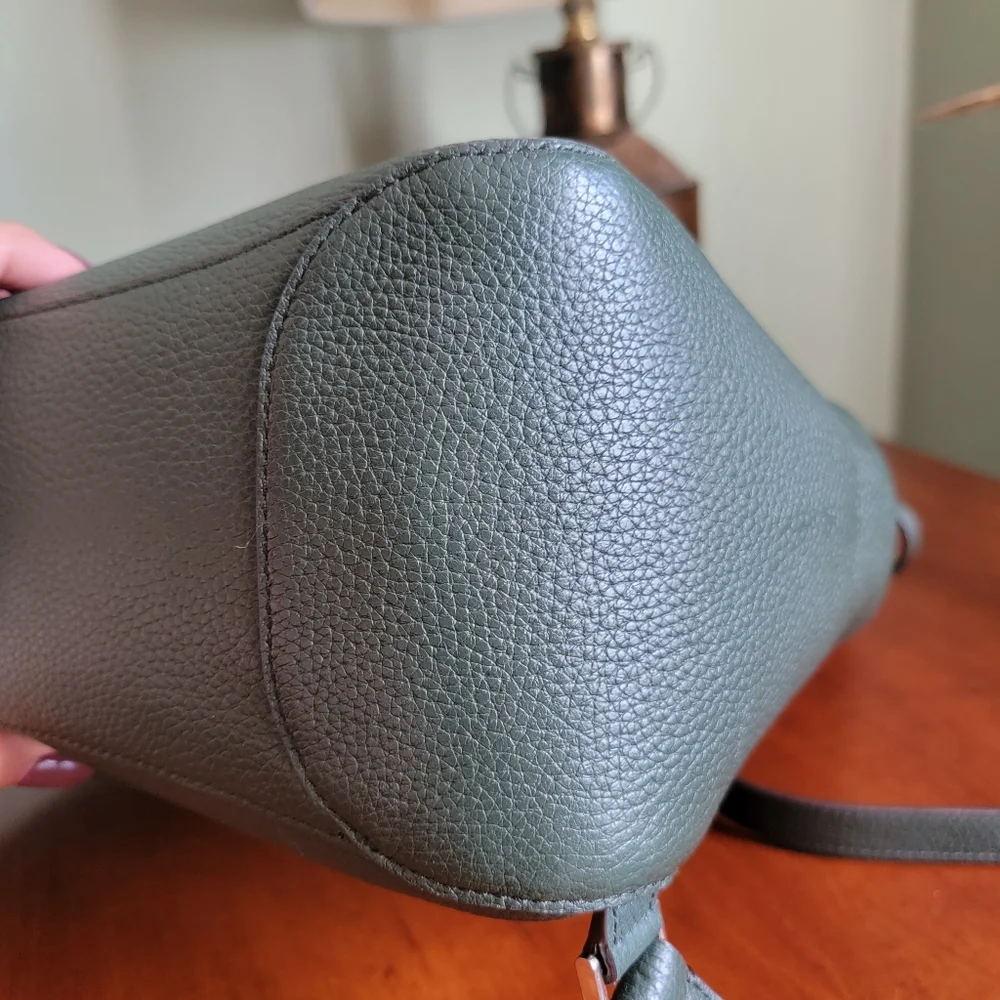 Kate Spade K4628 Leila Pebbled Leather Backpack Deep Evergreen Large Bag